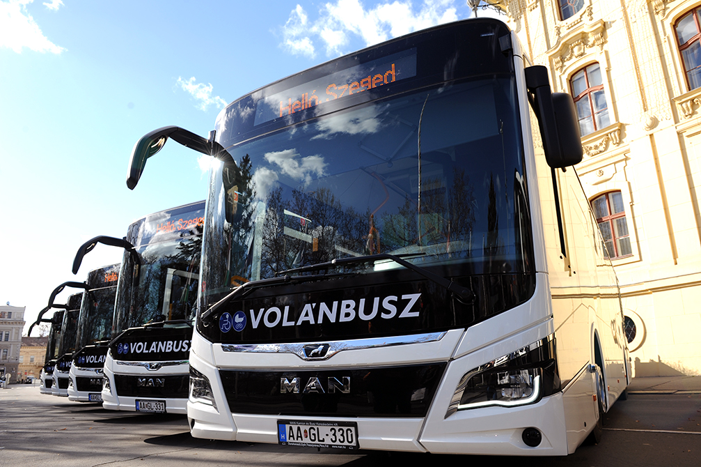 A Volánbusz CNG buszai Szegeden